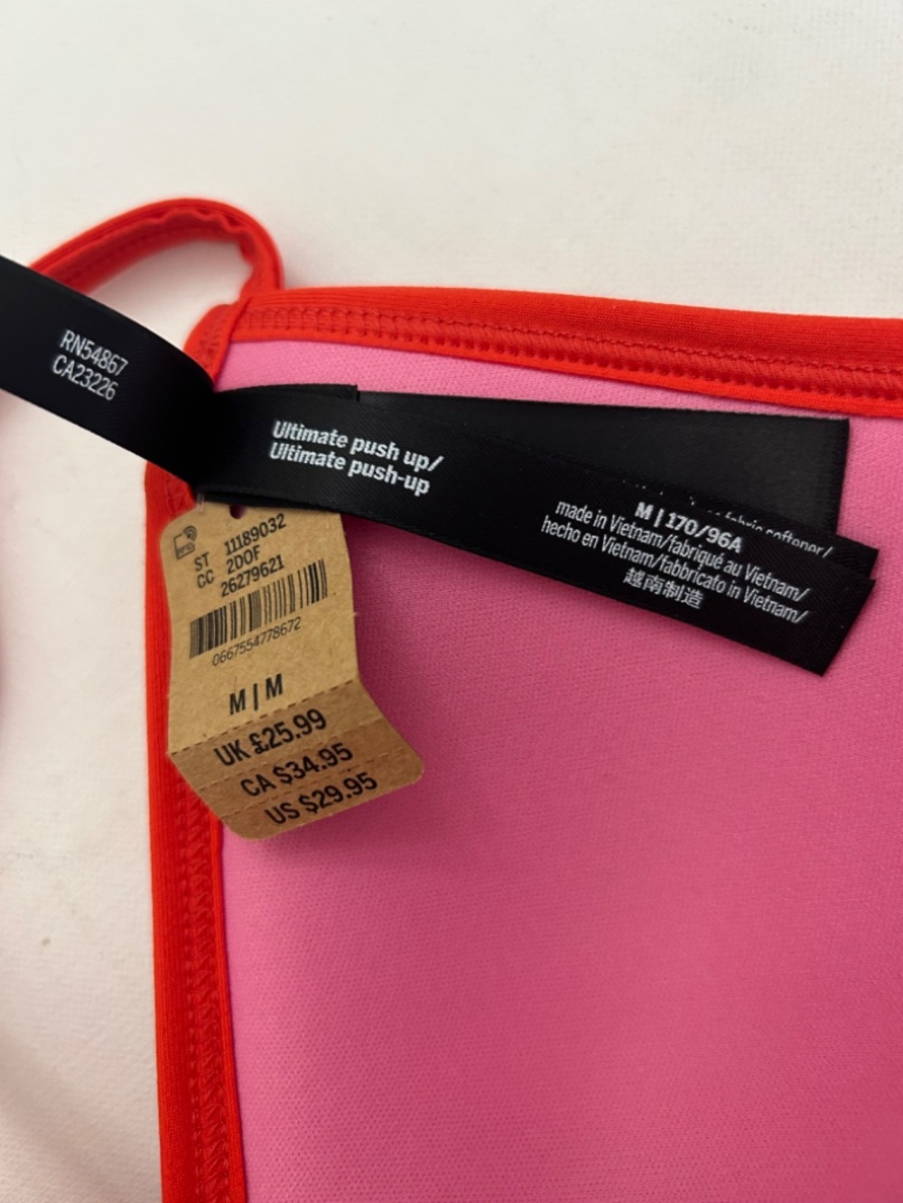 PINK Active - (Victoria’s Secret) Red Bathing Suit Top size Medium - Picture 5 of 6